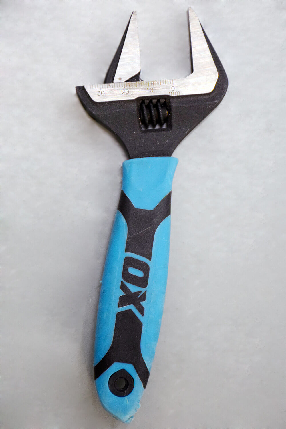 Ox Pro Adjustable Wrench Spanner Wide Head Jaw Heavy Duty Rubber Grip Handle
